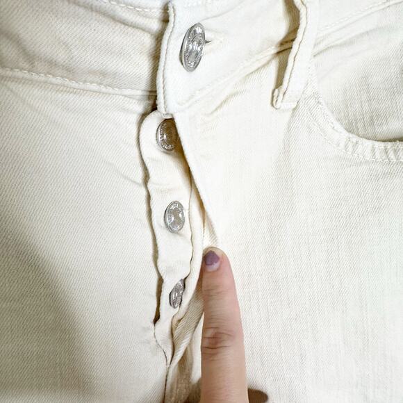 Mother Womens Jeans The Scrapper Cuff Ankle Fray Devil May Care Cream Size 25 - Picture 7 of 12